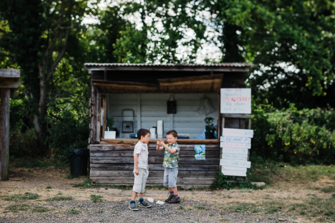 Children at a PYO farm in Oxford